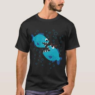 Camiseta Pez Piraña Divertido Chismorreando Dibujo Animado
