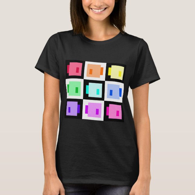 Camiseta Pez Pixeleado Súper Simple, Arcoíris (Anverso)
