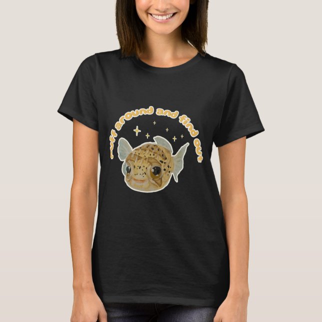 Camiseta Pez puercoespín Popcorn dice No tocar (Anverso)