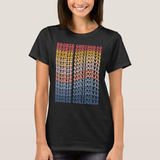 Camiseta Pez Retro Groovy Corydoras Bronce (Anverso)