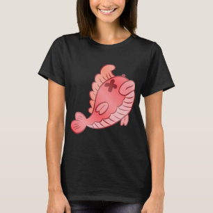 Camiseta Pez rojo muerto lindo dibujo animado – divertido p