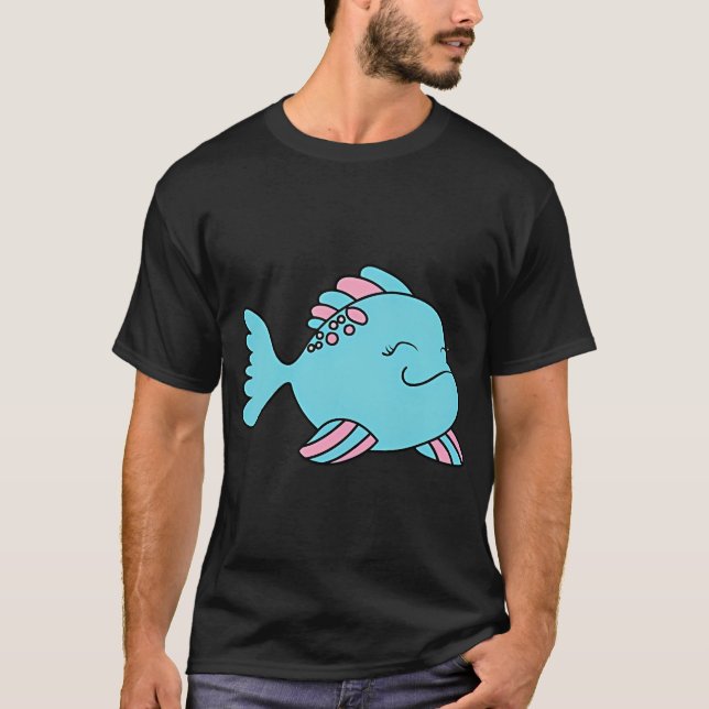 Camiseta pez rosa azul (Anverso)