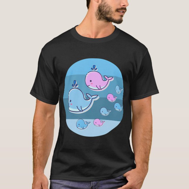 Camiseta pez rosa azul (Anverso)