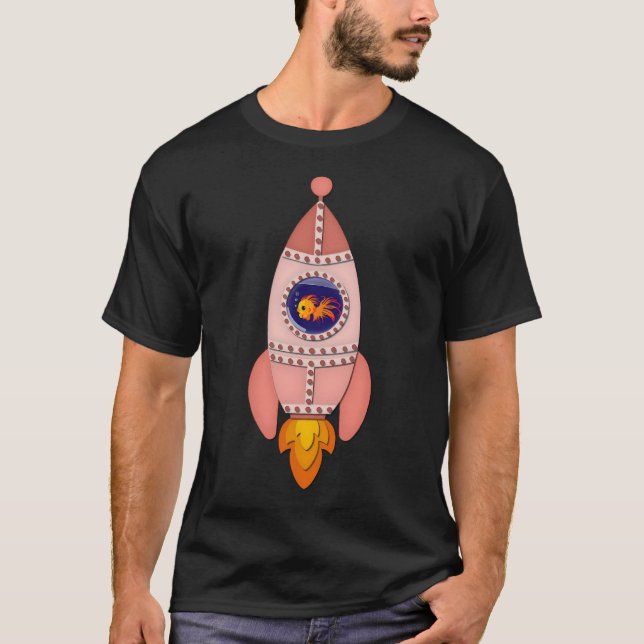Camiseta Pez Rosa el Cohete (Anverso)