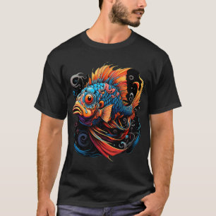 Camiseta Pez Salvaje Psicodélico: Aventura Acuática