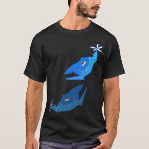 Camiseta pez simétrico azul