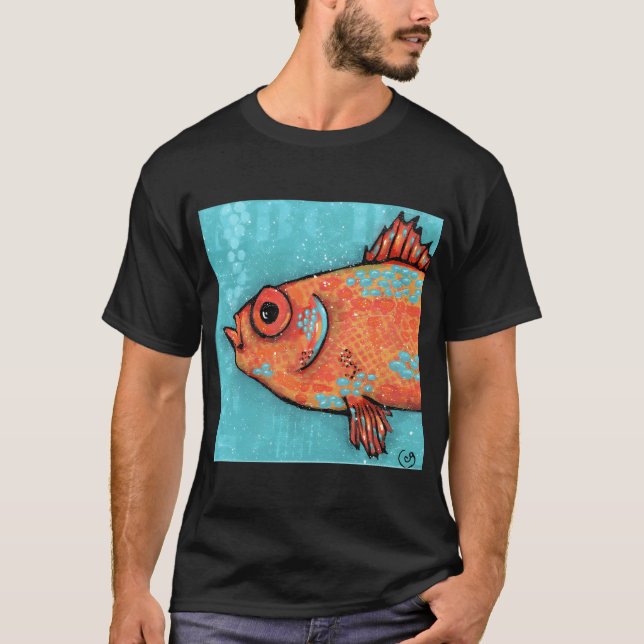 Camiseta Pez sobre turquesa (Anverso)