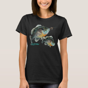 Camiseta Pez Sol Corbata Negra Pesca de Panfish Jig Fly Fi