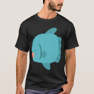 Camiseta Pez sol oceánico de color plano azul