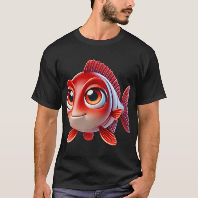 Camiseta Pez Tambor Rojo Adorable (Anverso)
