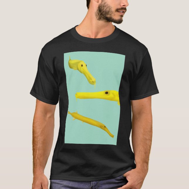 Camiseta Pez trompeta amarillo (Anverso)