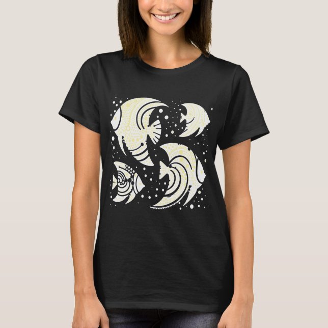 Camiseta Pez Tropical Amarillo y Blanco (Anverso)