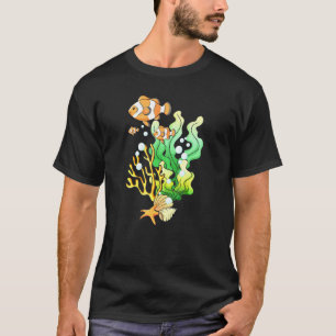 Camiseta Pez Tropical Colorido Dibujado a Mano en un Arreci