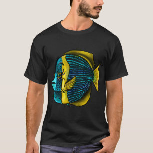 Camiseta Pez Tropical Con Pestañas En Azul Amarillo