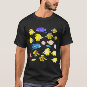 Camiseta Pez tropical de colores brillantes acuarela