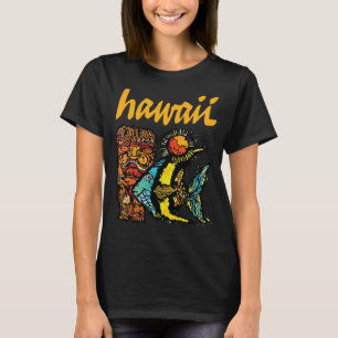 Camiseta Pez Tropical Hawaiano Amarillo Viaje Retro