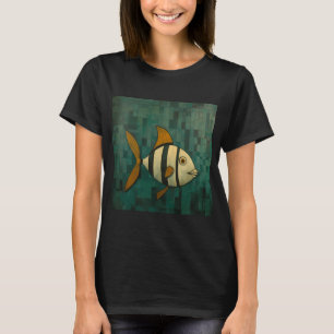 Camiseta Pez Tropical Negro con Rayas Amarillas