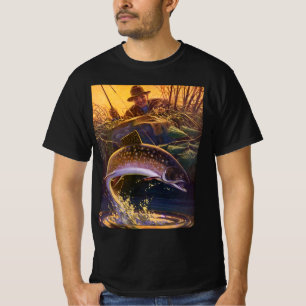 Camiseta Pez trucha de arroyo pescador, pesca deportiva vin