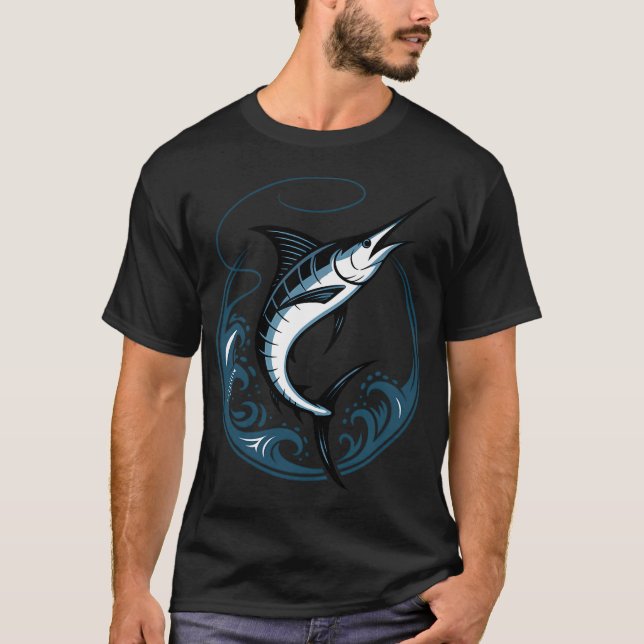 Camiseta Pez Vela Azul Poder â€“ Pez Vela Azul Saltando Ent (Anverso)