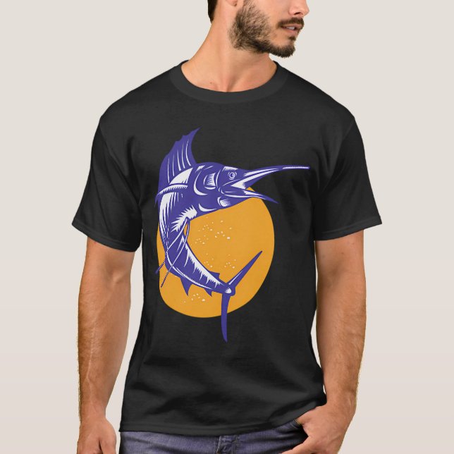 Camiseta Pez Vela Saltando Retro (Anverso)