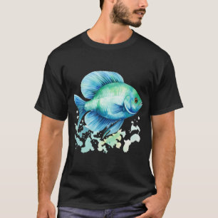 Camiseta Pez Velo Turquesa - Arte de Peces de Agua Dulce