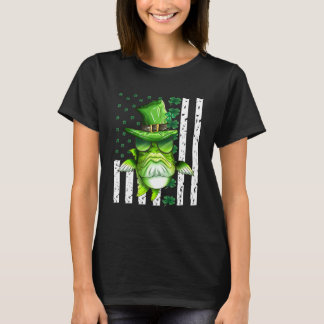 Camiseta Pez Verde Carpa Bandera Usa Día De San Patricio Mo
