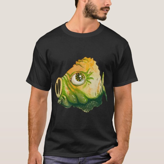 Camiseta Pez verde y amarillo Piggie (Anverso)
