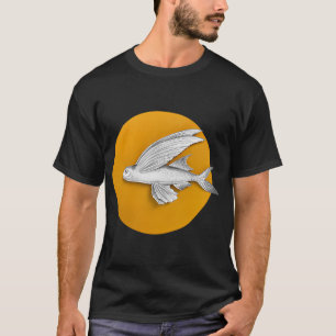 Camiseta Pez volador contra la luna