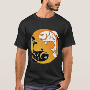 Camiseta Pezes estilo tribal Yin y Yang, amarillo