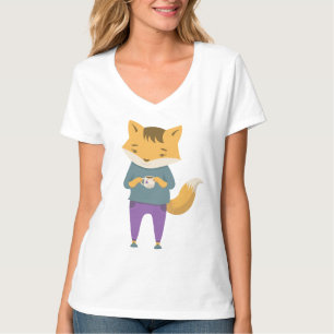 Camiseta Pezón lindo con taza de té