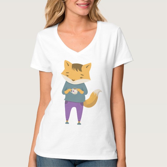 Camiseta Pezón lindo con taza de té (Anverso)