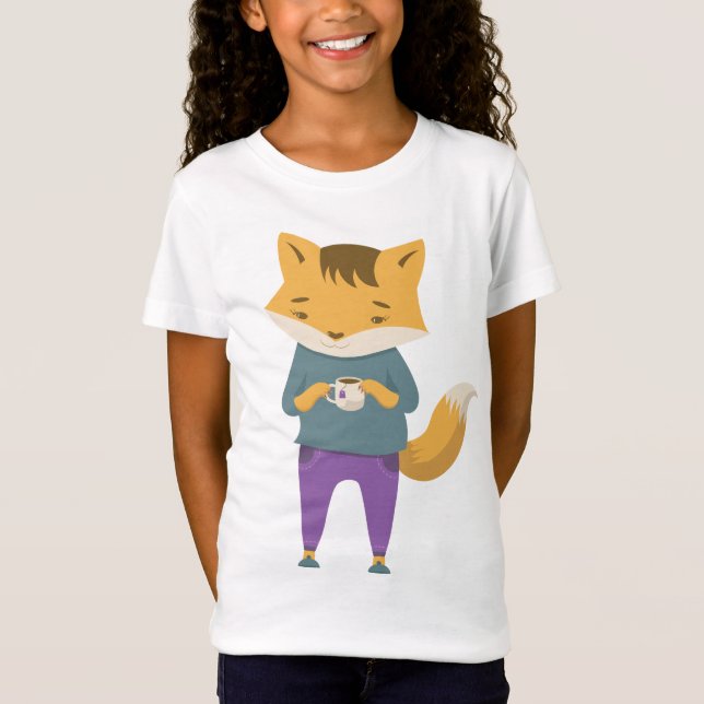 Camiseta Pezón lindo con taza de té (Anverso)