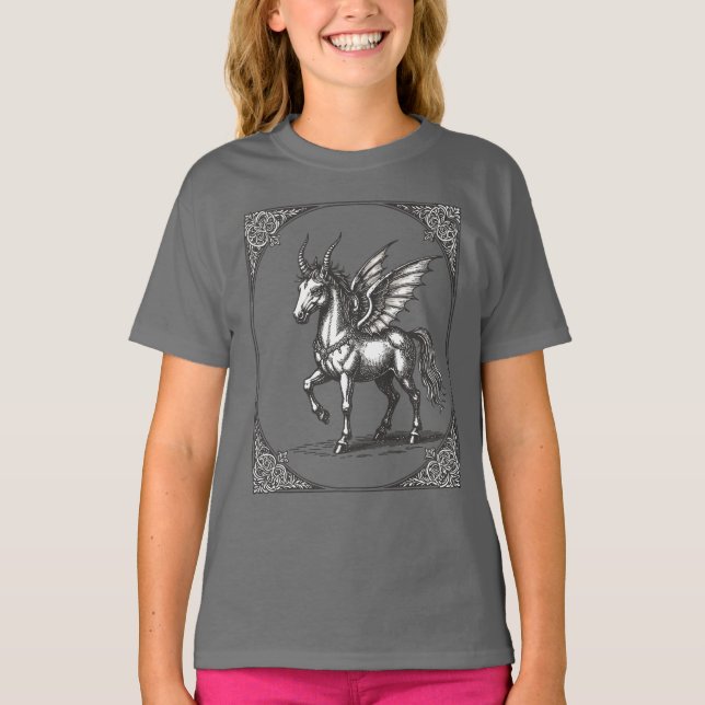 Camiseta Pezuñas Infernal de Gamigin, Alas Celestiales (Anverso)