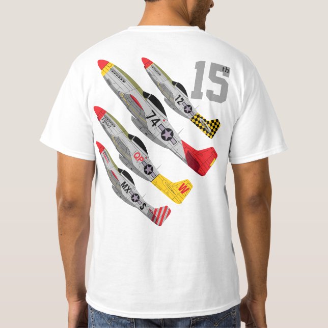 Camiseta Pfive1 P-51 "décimo quinta fuerza aérea " (Reverso)