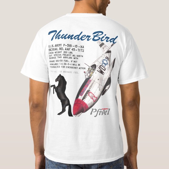Camiseta Pfive1 P-51B Thunderbird (Reverso)