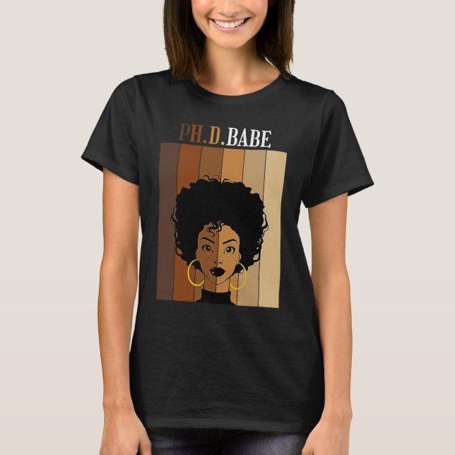 Camiseta PH D Babe Doctorado PhD Graduación Estudiantil Neg (Anverso)