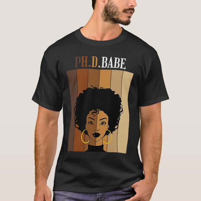 Camiseta PH D Babe PhD Doctorate Student Graduation Black A (Anverso)