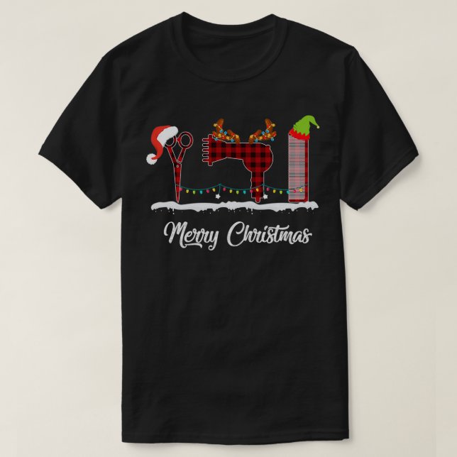 Camiseta Ph Funny Hair Stylist Merry Christmas Pajama Costu (Diseño del anverso)
