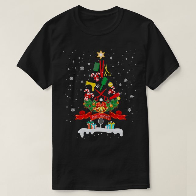 Camiseta Ph Hair Stylist Merry Christmas Tree Costume Haird (Diseño del anverso)