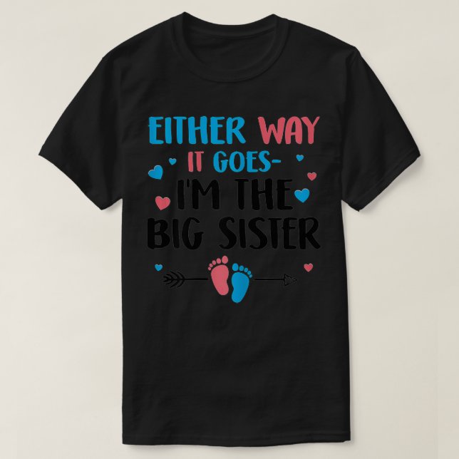Camiseta Ph New Big Sister Pregnancy Annoucement Costume Si (Diseño del anverso)