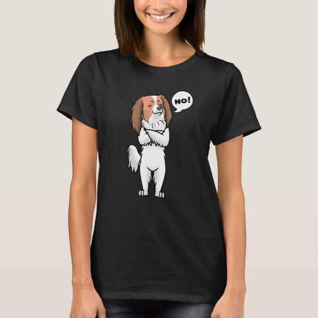 Camiseta Phalène Moth Eared Toy Spaniel Stubborn Dog (Anverso)