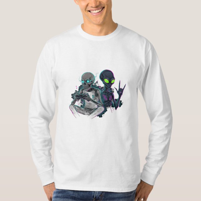 Camiseta PHANTOM Tee – DarkGG Skull & Alien Shirt (Anverso)