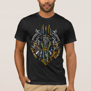 Camiseta Pharaoh antiguo del lobo de Anubis de dios egipcio