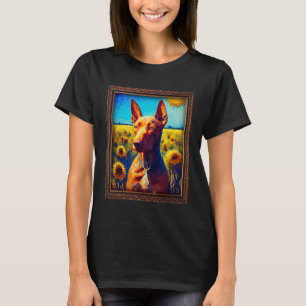 Camiseta Pharaoh Hound Pintando Flor De Giro Madres