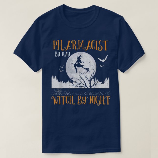 Camiseta Pharmacist By Day Witch By Night Women Halloween T (Diseño del anverso)