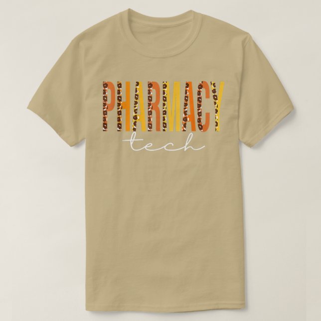 Camiseta Pharmacy Tech leopard Fall Autumn Lovers Thanksgiv (Diseño del anverso)