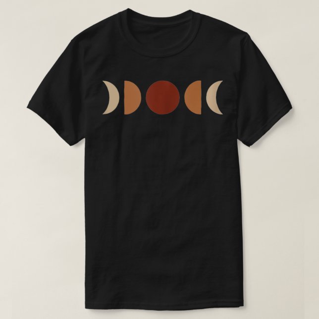 Camiseta Phases of Moon Boho Beige Rust Red Burnt Orange  (Diseño del anverso)