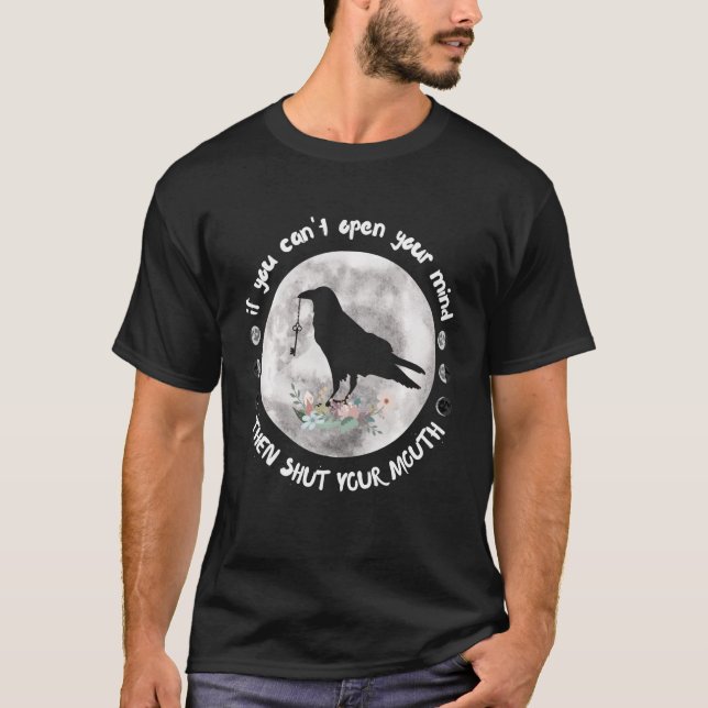 Camiseta Phases Of The Moon Open Your Mind Raven Wicca Tatt (Anverso)