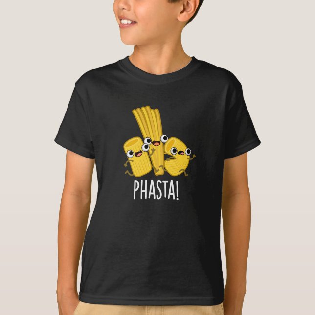 Camiseta Phasta Graciosa pasta rápida Pun Dark BG (Anverso)