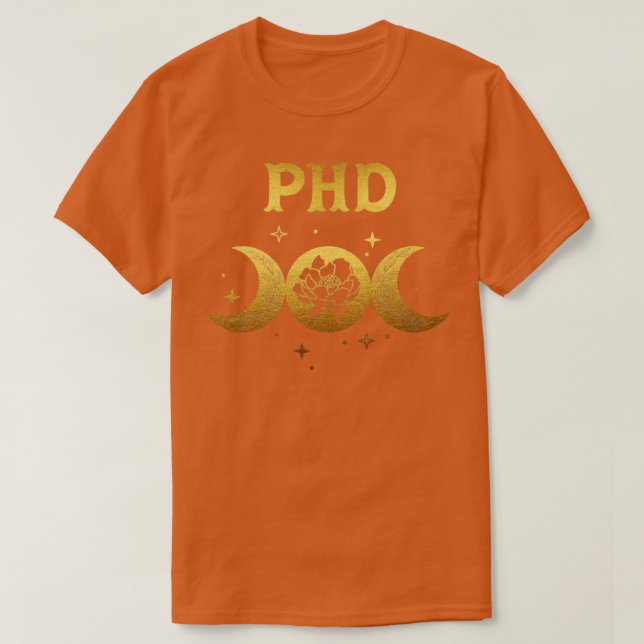 Camiseta Phd boho moon rosa salvaje dorado Diseño (Diseño del anverso)